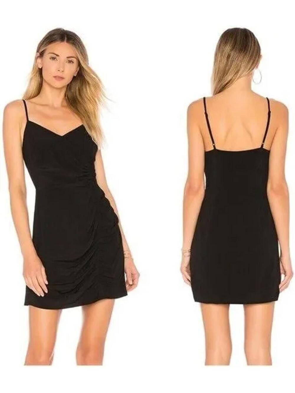 Lovers & Friends Colton Black Sleeveless Ruched Mini Short Dress- Size Small